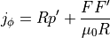 j_\phi = Rp' + \frac{FF'}{\mu_0 R}
